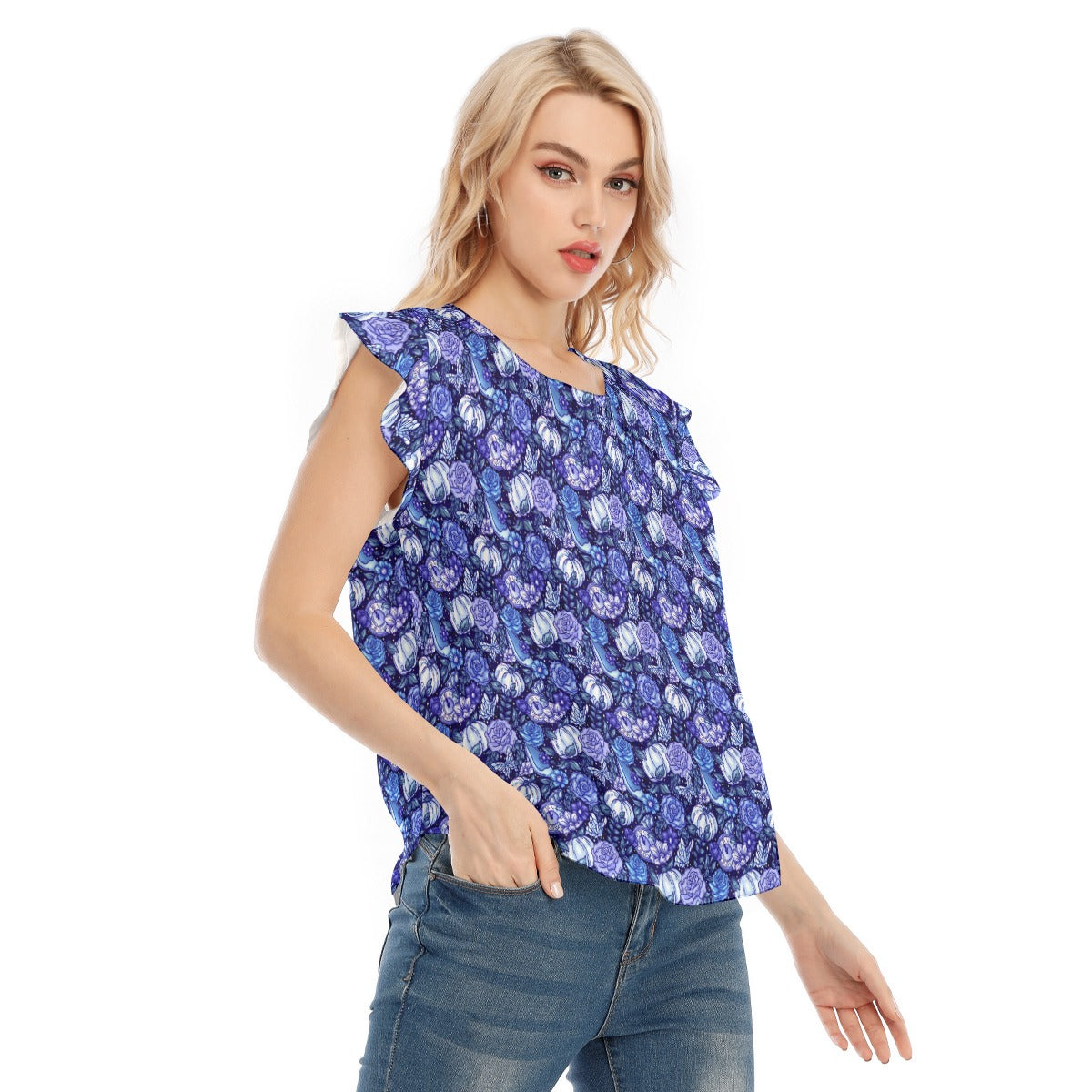 Fairytale Florals – Royal Ball - Women’s Flutter Sleeve Top