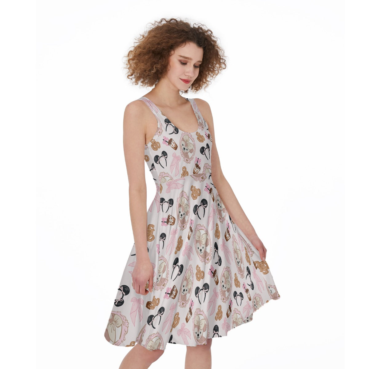 Bow Bear Sweet Day - Pocket Midi Skater Dress