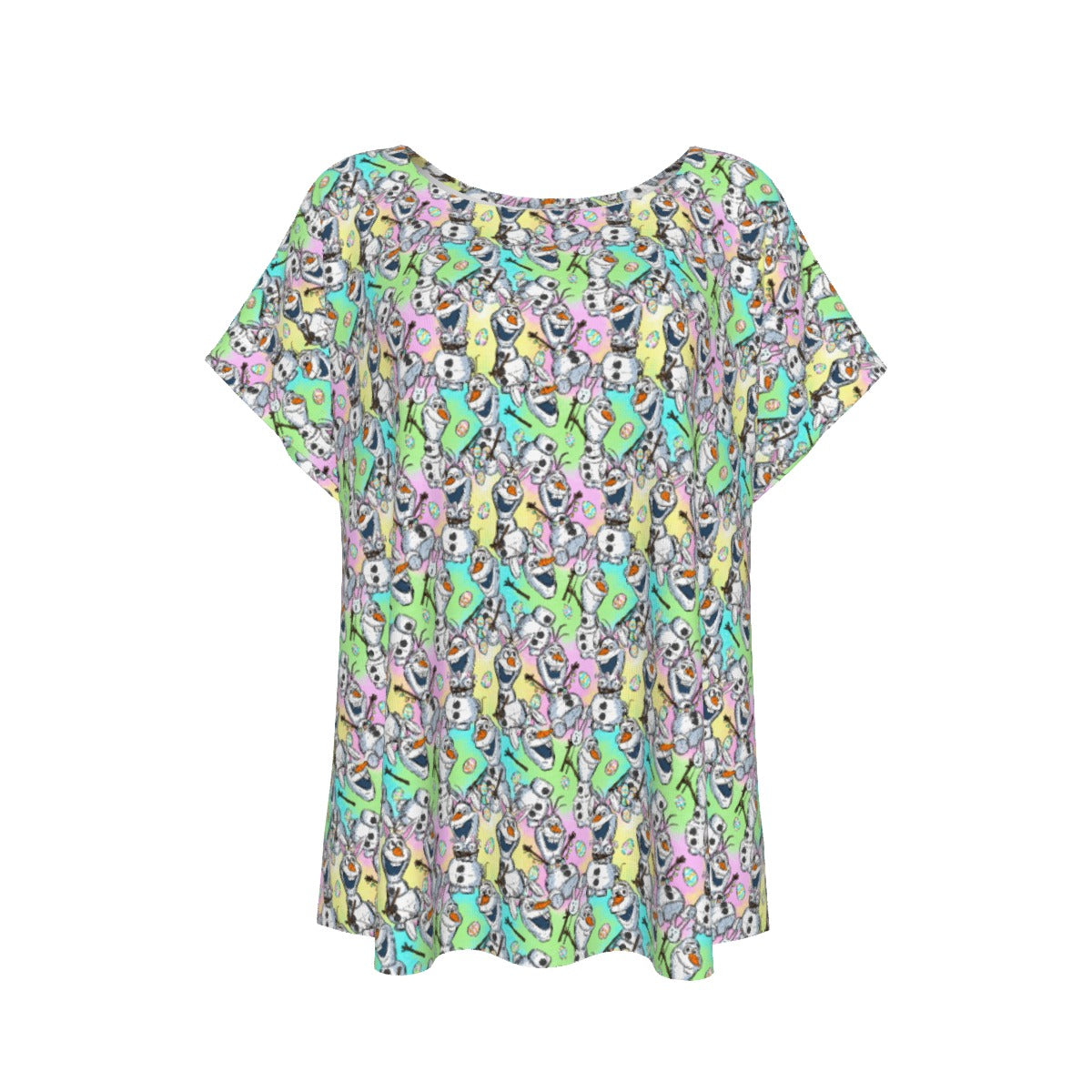 Sketched Snowman Easter - Women’s Relaxed Fit Scoop Tee