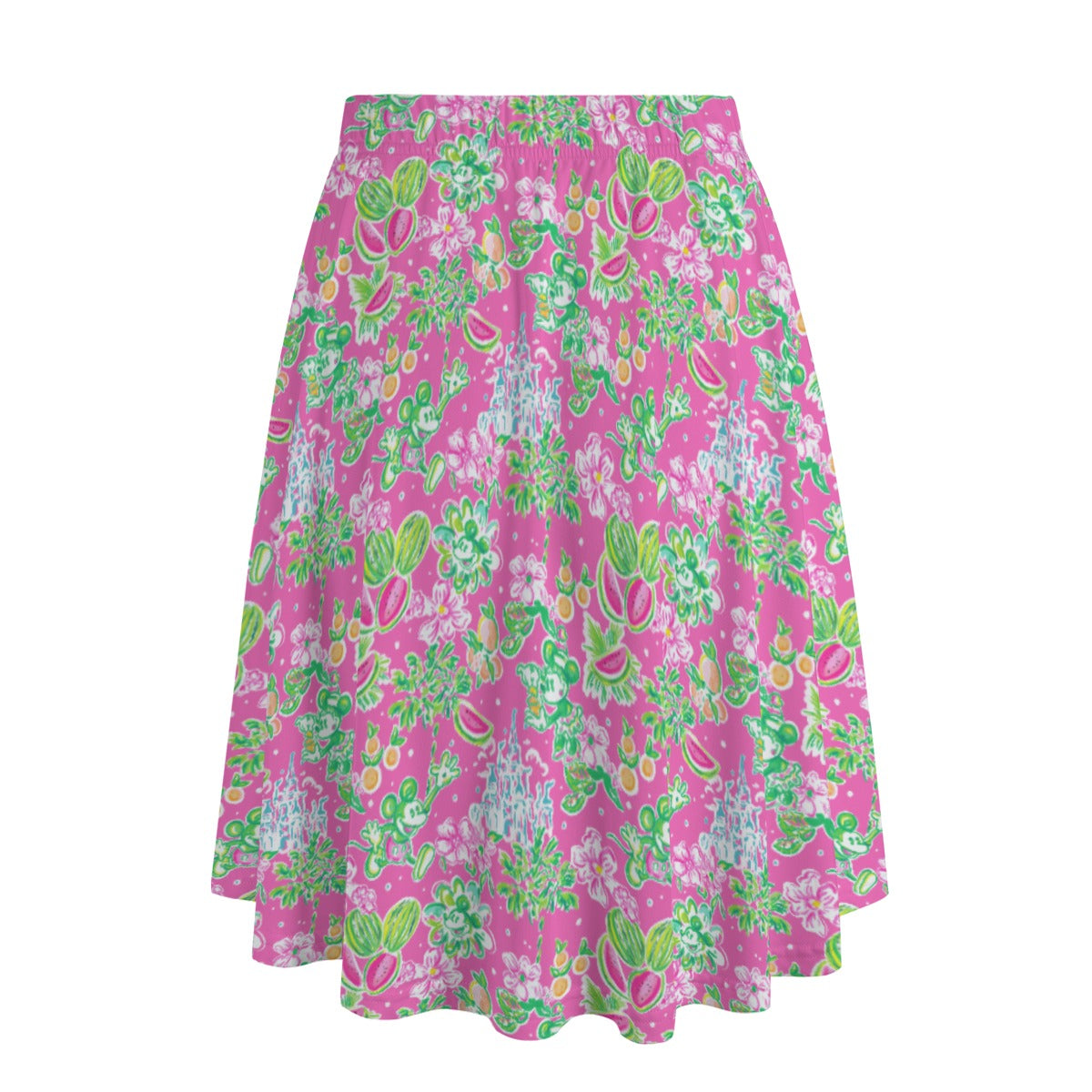 Bright Tropical Vibes - Watermelon Mouse Duo - Women’s Pocket Midi Skirt