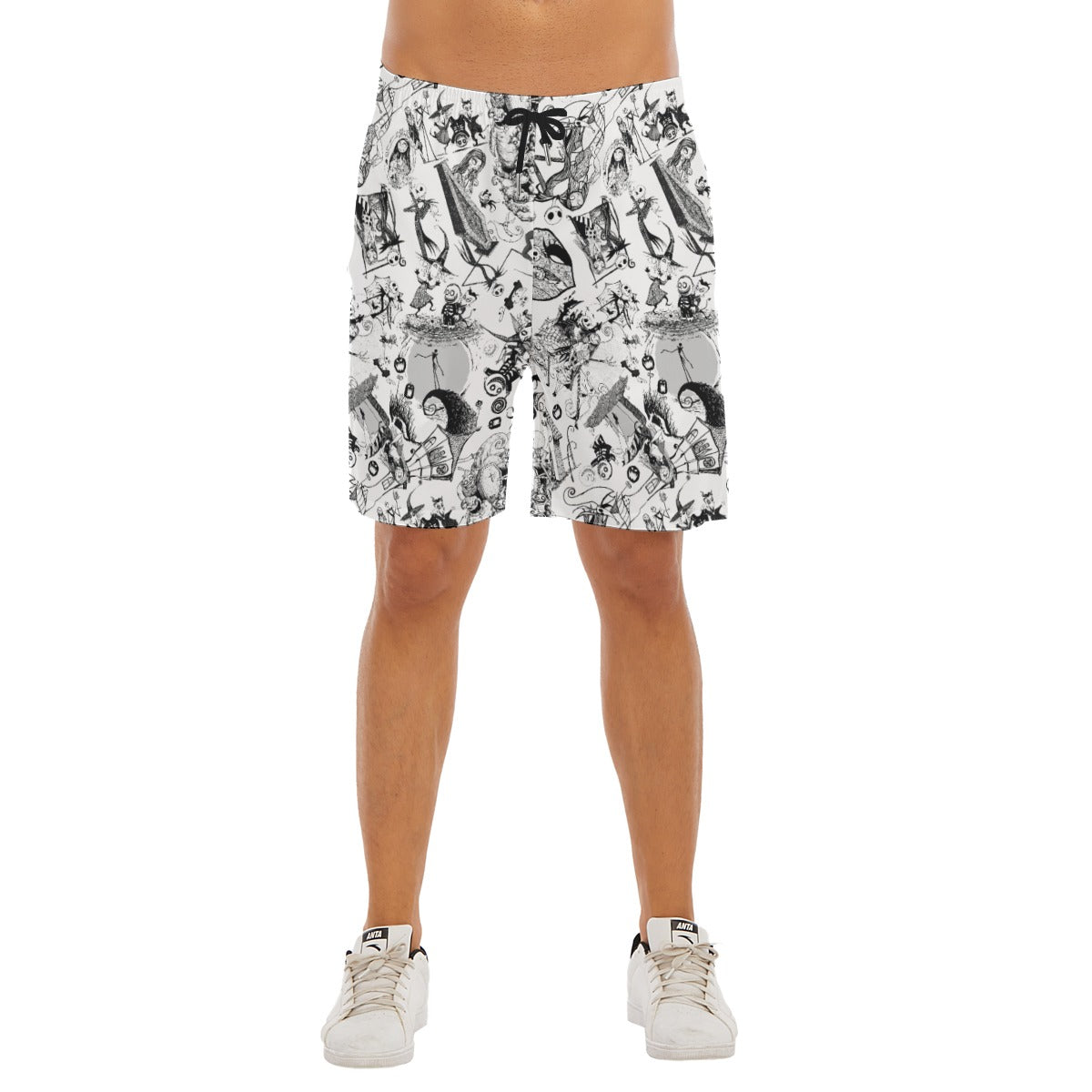Nightmare Halloween Sketches - Men’s Pocket Beach Shorts