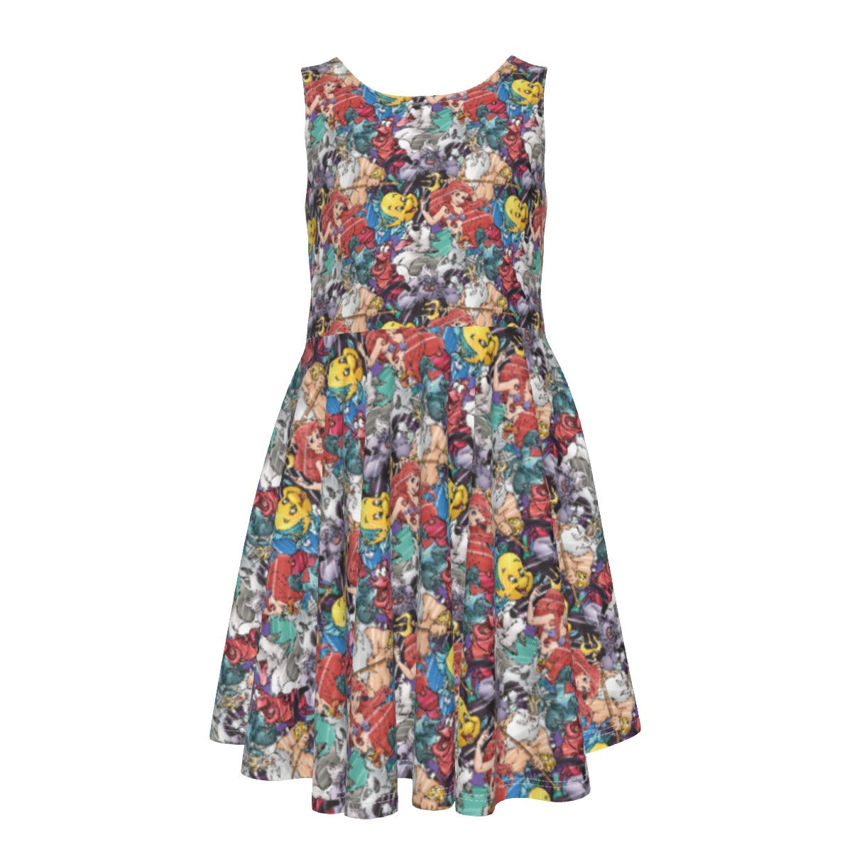 Undersea Crew Sketch - Kid's Sleeveless Skater Dress