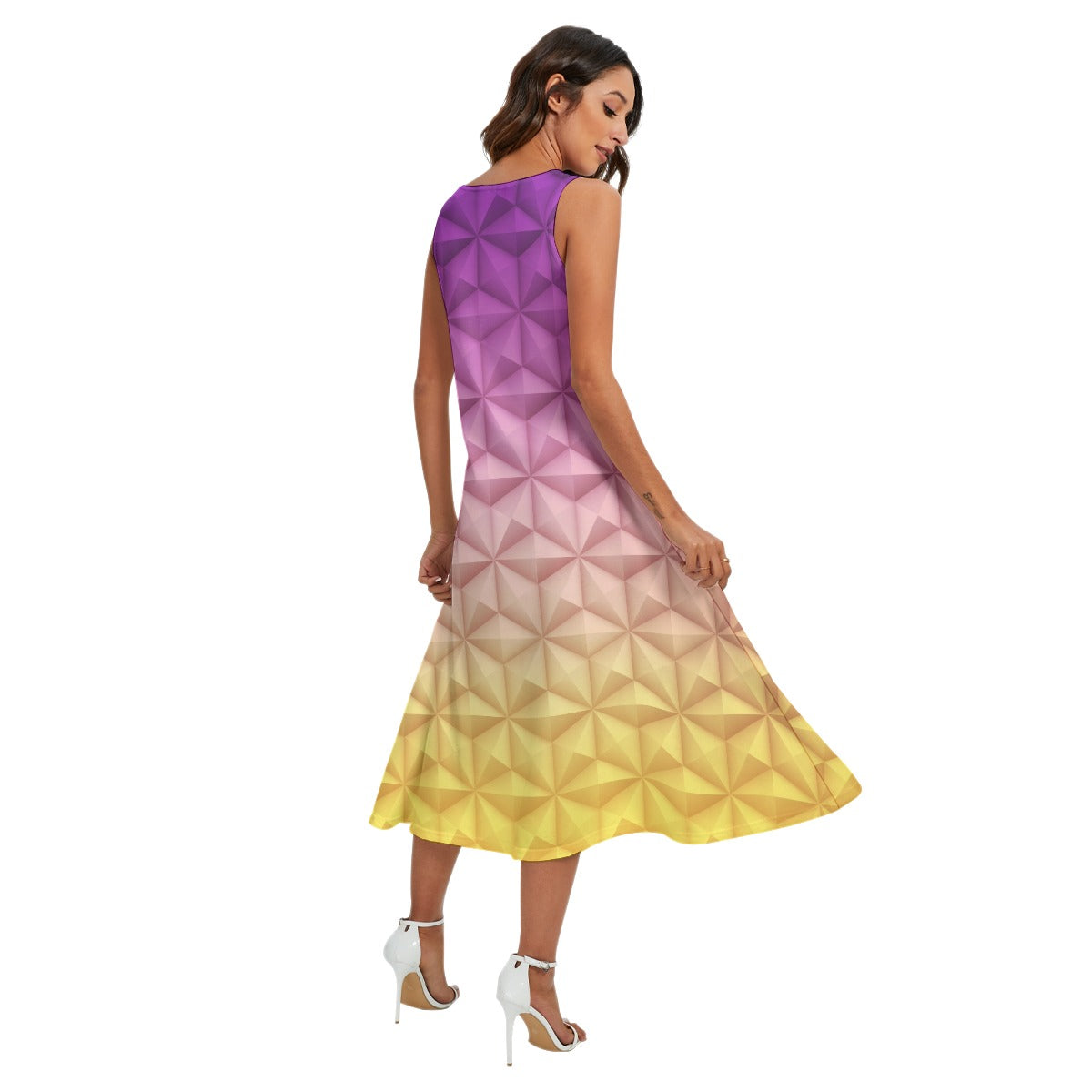 Geometric Spaceship Sphere - Women’s Diagonal Pocket Midi Dress