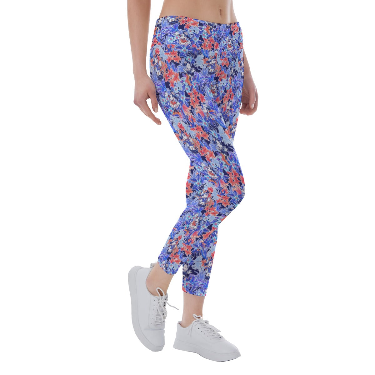 Navy Blooms Cruise - Women's Yoga Leggings