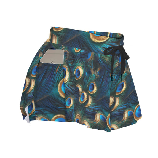Animal Print - Peacock - Women's Flowy Pocket Shorts