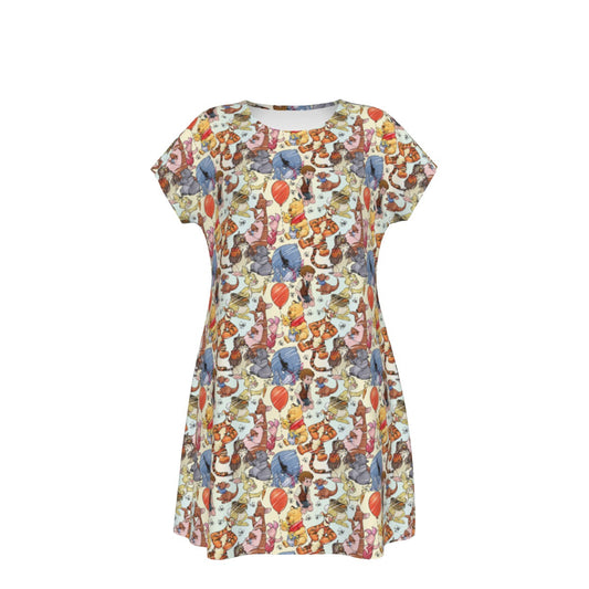 Woodland Friends Sketch - Women's T-Shirt Dress