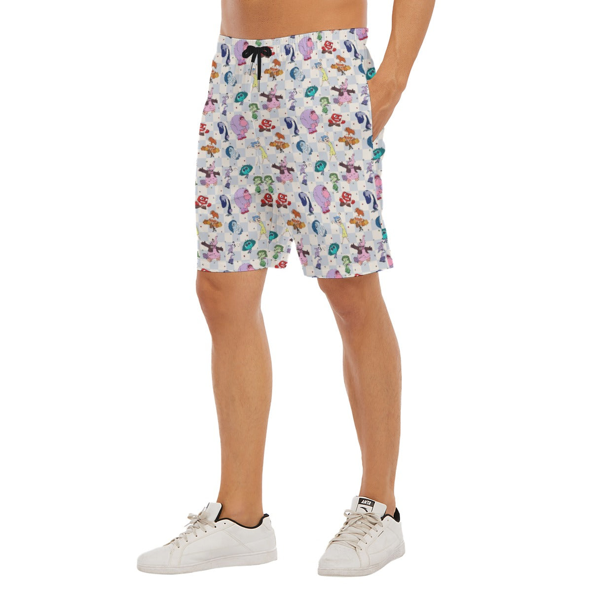 Blue Check Emotional Spectrum - Men’s Pocket Beach Shorts