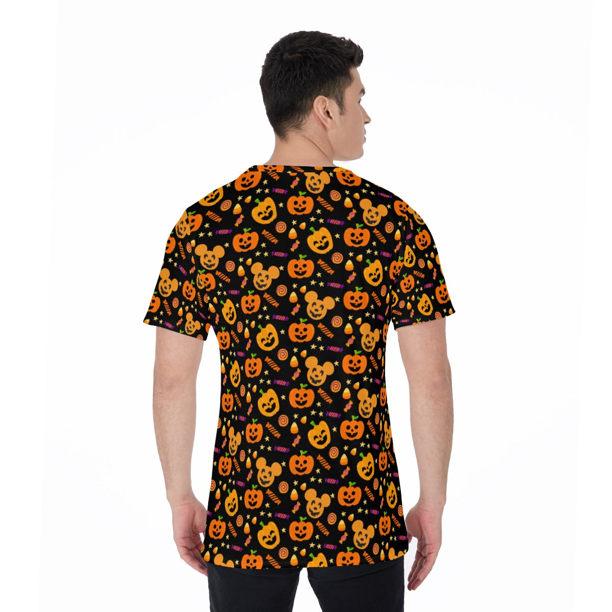 Cheerful Pumpkin Mouse Halloween - Men's Short Sleeve T-Shirt