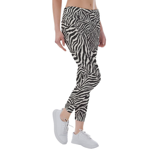 Animal Print - Zebra - Women's Yoga Leggings