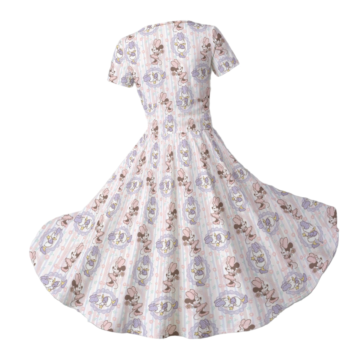 Sweet Springtime Style Duo - Women's V-Neck Ruched Midi Dress
