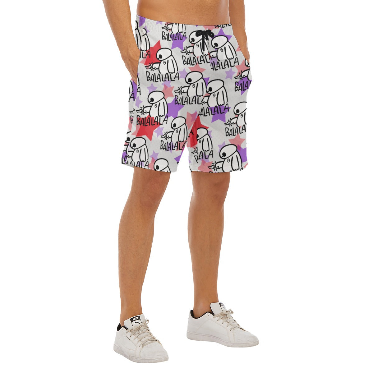 White Robot Balala - Men’s Pocket Beach Shorts