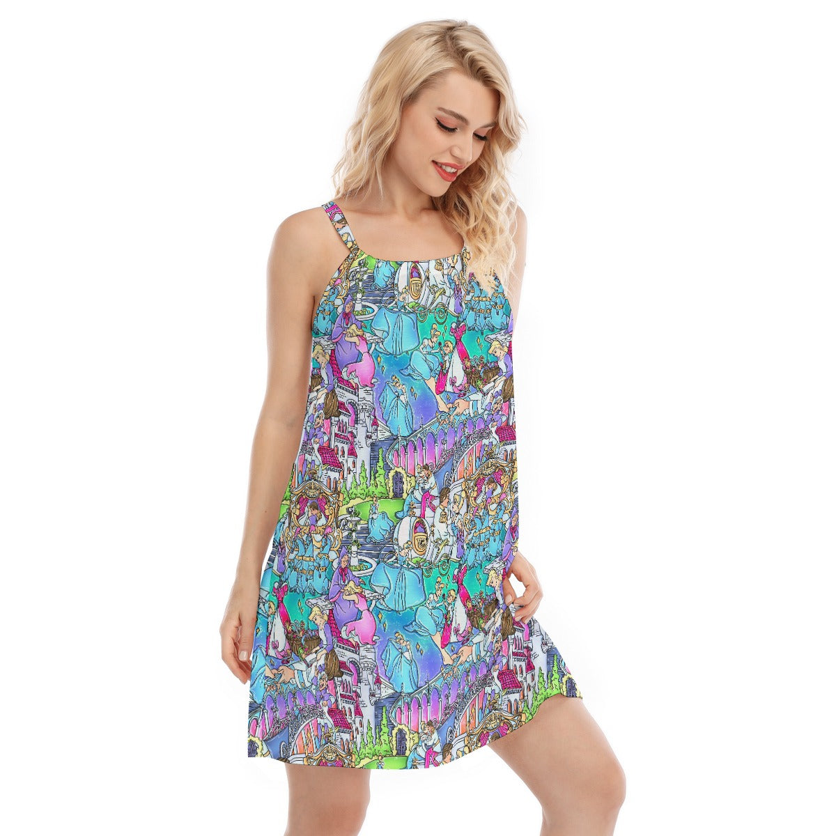 Glass Slipper Storybook Scenes - Women’s Adjustable Sundress
