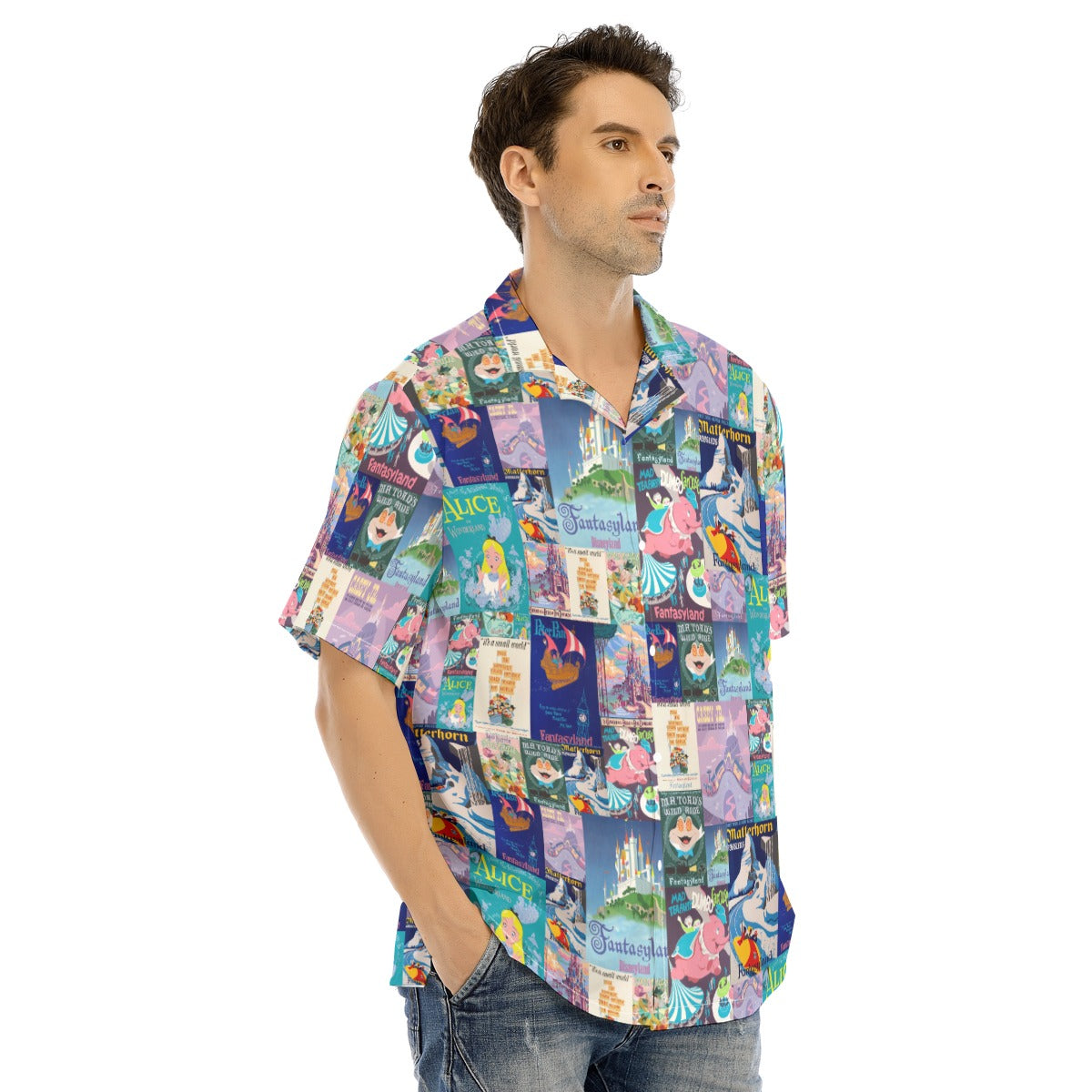 Vintage Fantasy Ride Posters - Men's Hawaiian Button Up Shirt