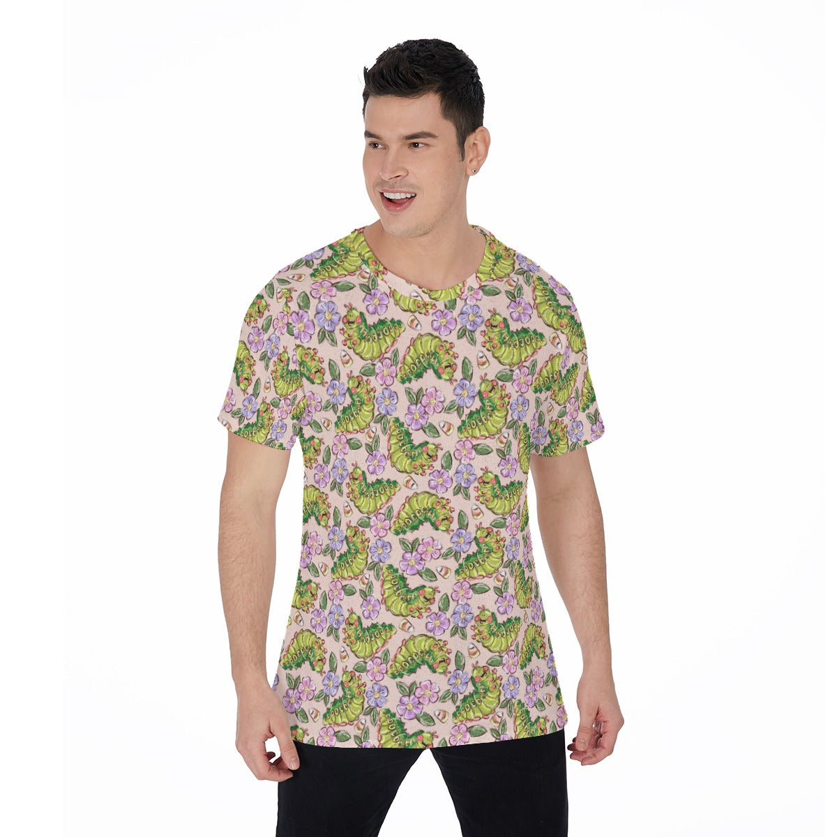Cheerful Caterpillar Garden - Men's Short Sleeve T-Shirt