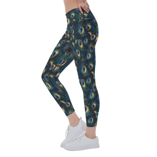 Animal Print - Peacock - Women's Yoga Leggings