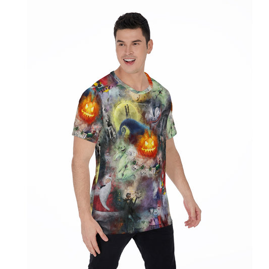 Watercolor Nightmare Town - Men's Short Sleeve T-Shirt