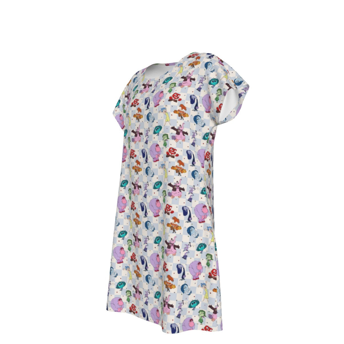 Blue Check Emotional Spectrum - Women's T-Shirt Dress