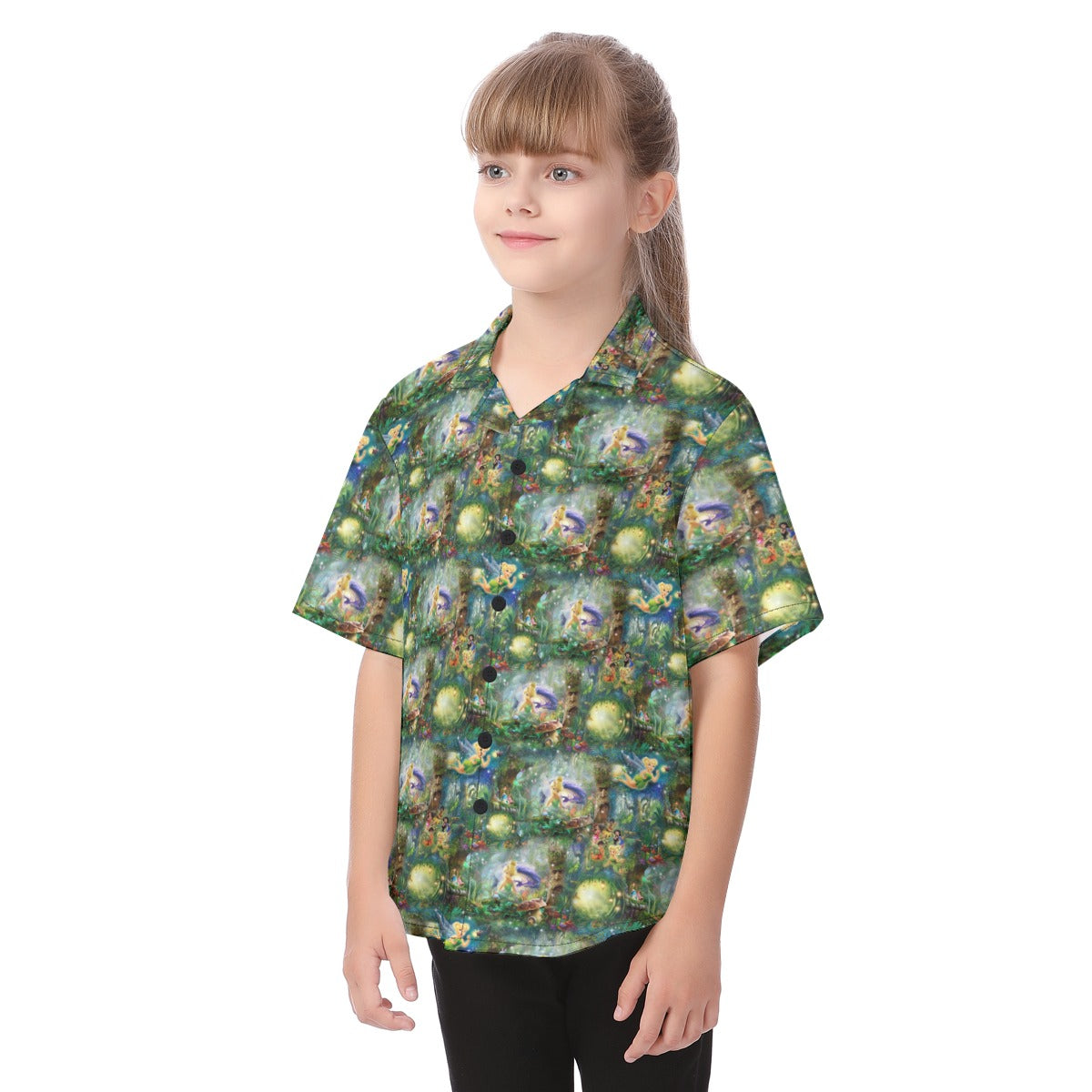 Pixie Fairy in Hollow - Kid's Hawaiian Button Up Shirt