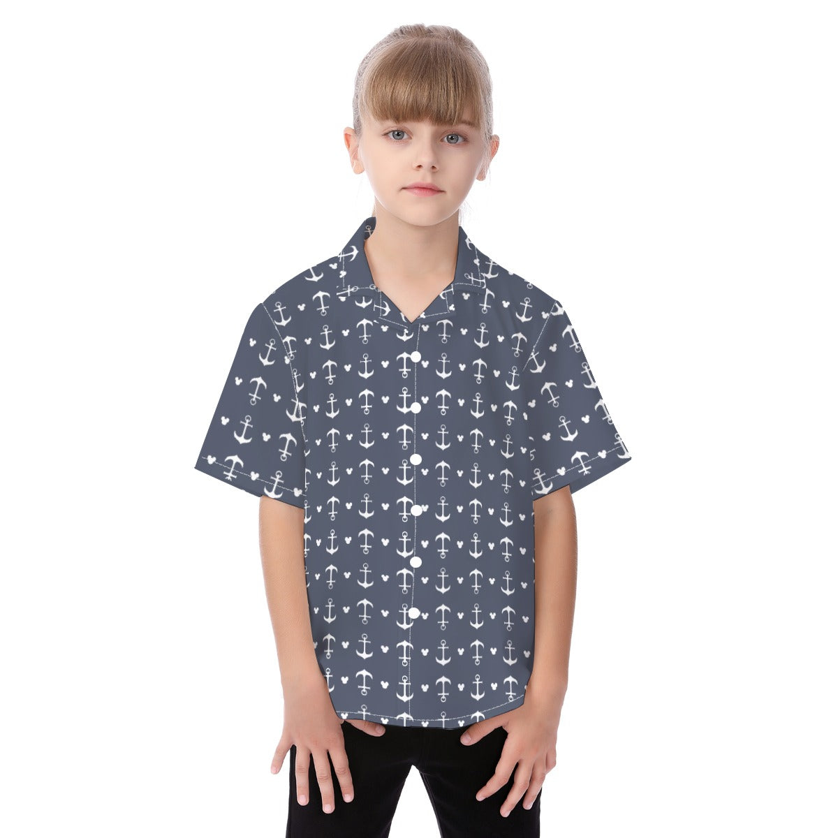 Anchors & Mouse Ears - Kid's Hawaiian Button Up Shirt