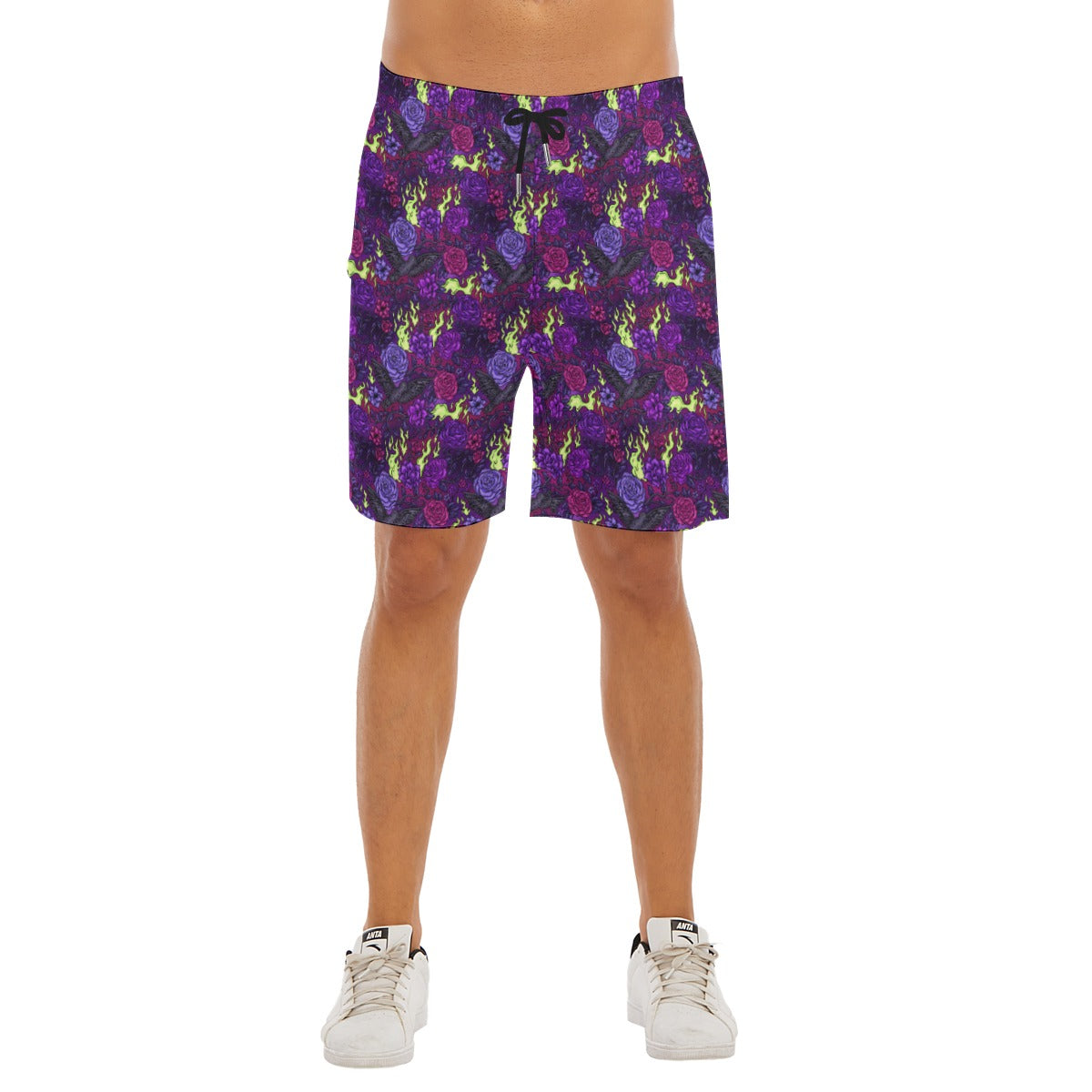 Fairytale Florals - Dark Enchantress - Men’s Pocket Beach Shorts
