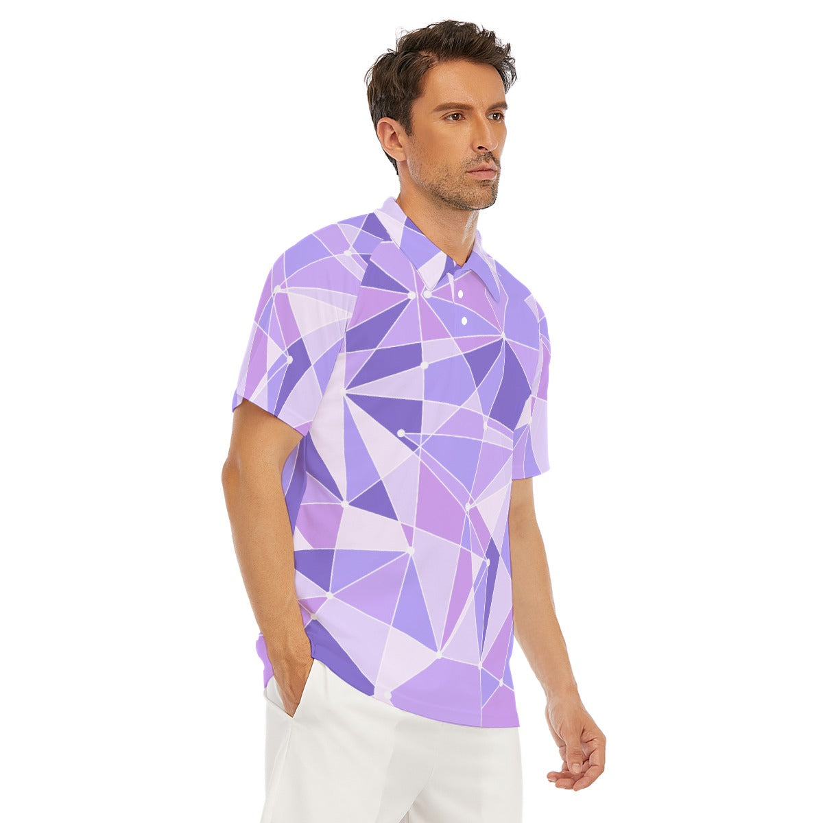Geometric Purple Wall - Men's Polo Shirt