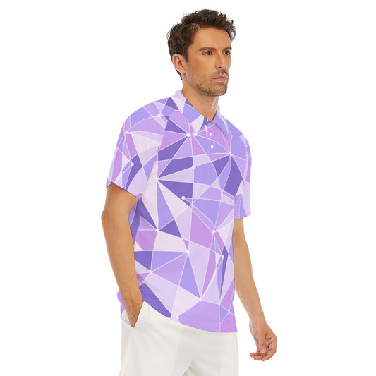 Geometric Purple Wall - Men's Polo Shirt