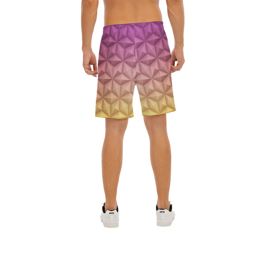 Geometric Spaceship Sphere - Men’s Pocket Beach Shorts