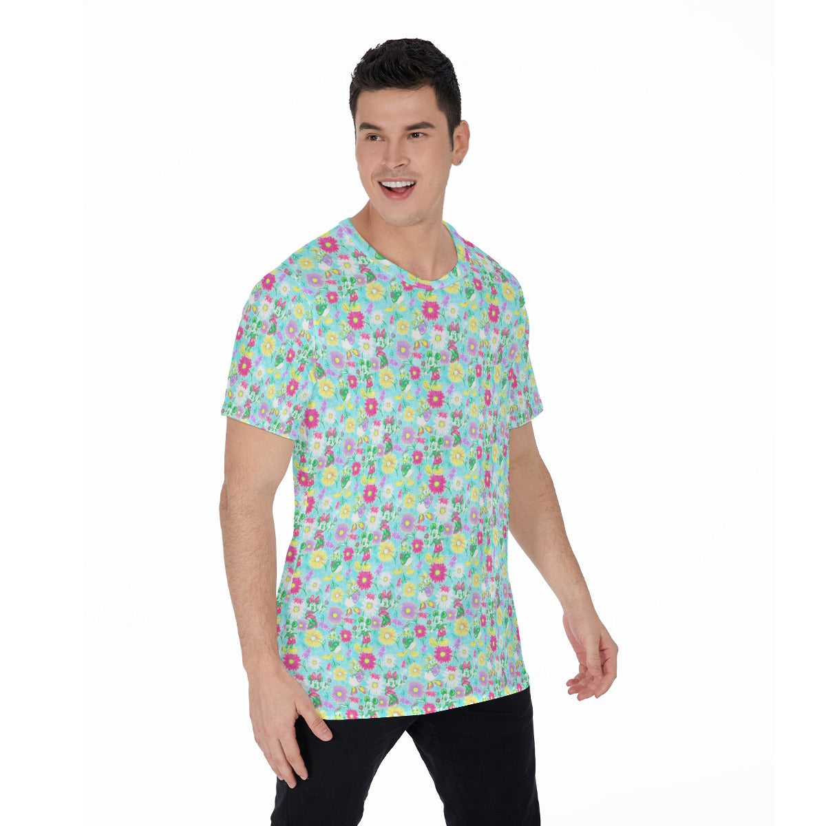 Neon Spring Floral Friends - Men's Short Sleeve T-Shirt