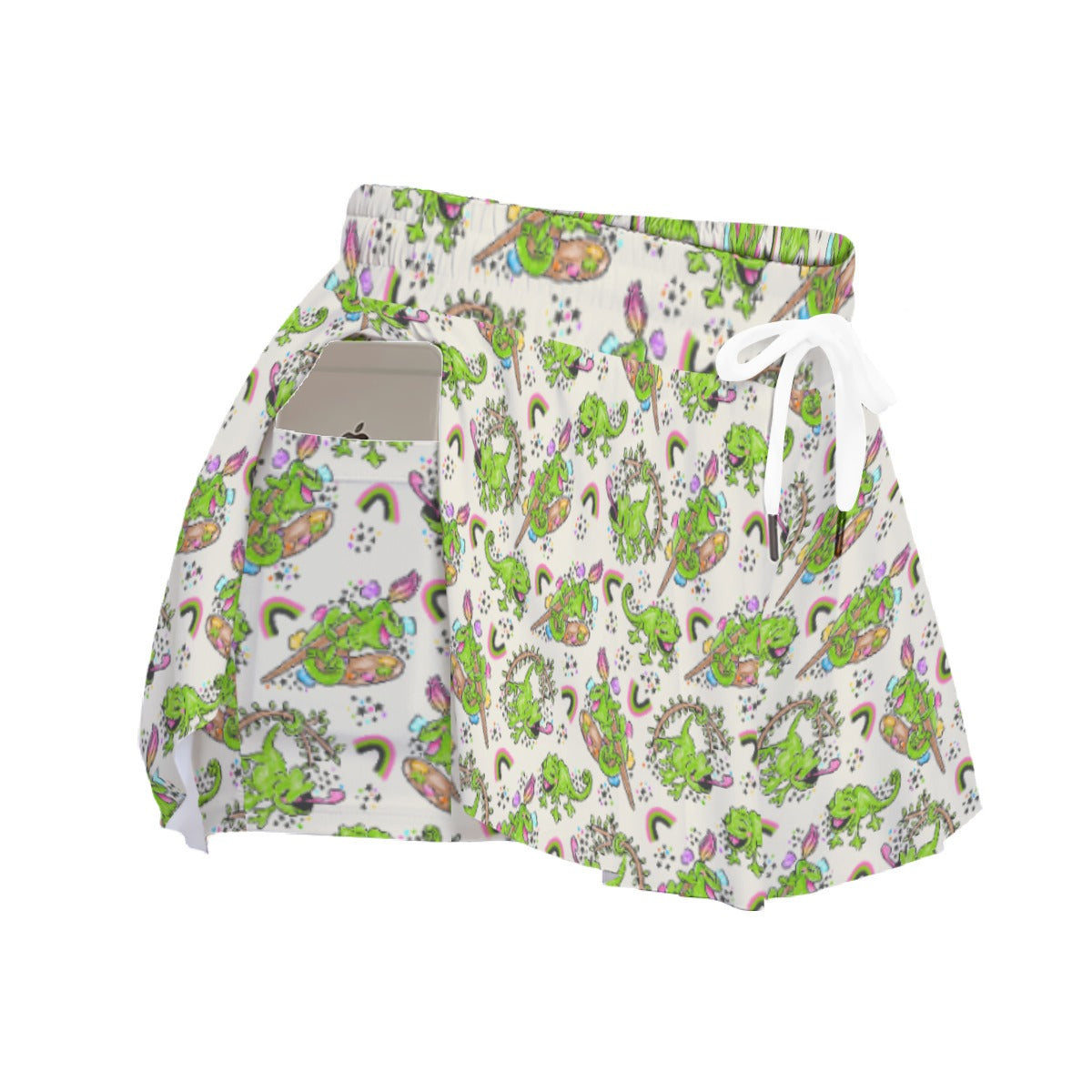 Colorful Chameleon Splash - Women's Flowy Pocket Shorts