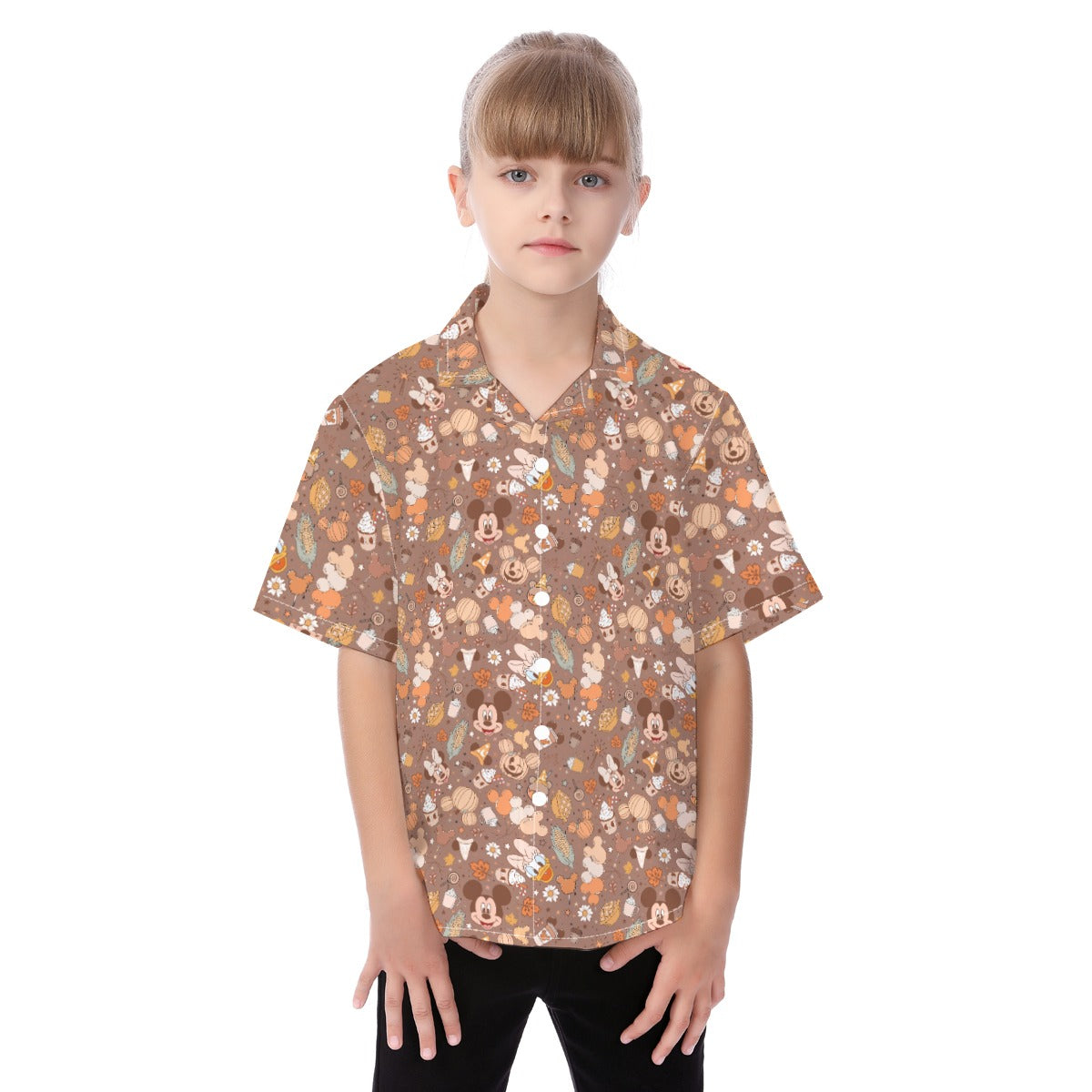 Pumpkin Spice Friends FallFall - Kid's Hawaiian Button Up Shirt