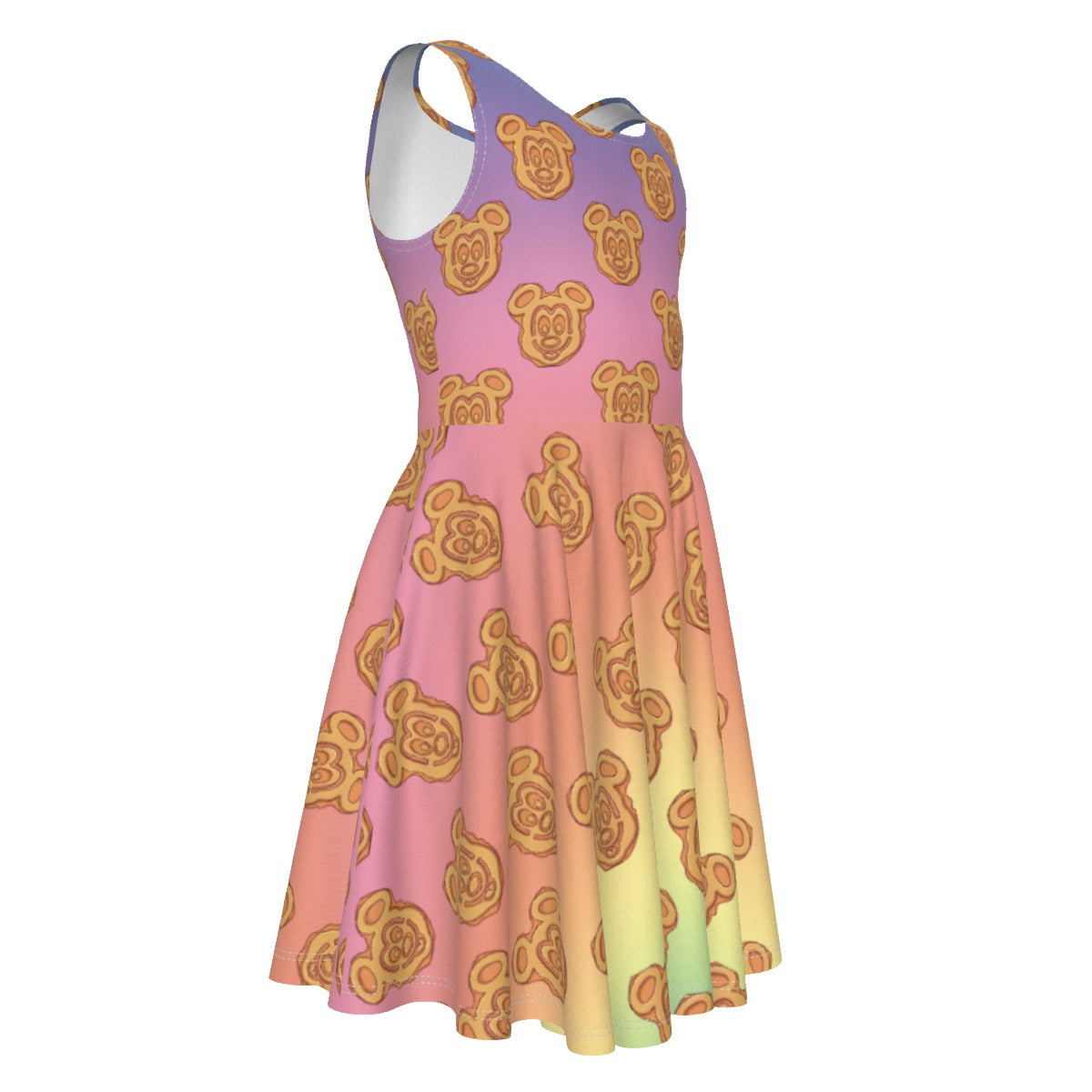 Rainbow Mouse Waffles- Kid's Sleeveless Skater Dress