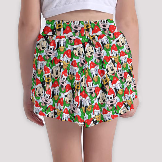 Mouse Friends in Santa HatsHats - Girls’ Flowy Pocket Shorts