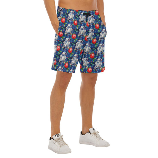Little Blue Christmas Droid - Men’s Pocket Beach Shorts
