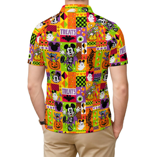 Spooky Patchwork Treats - Men's Polo Shirt