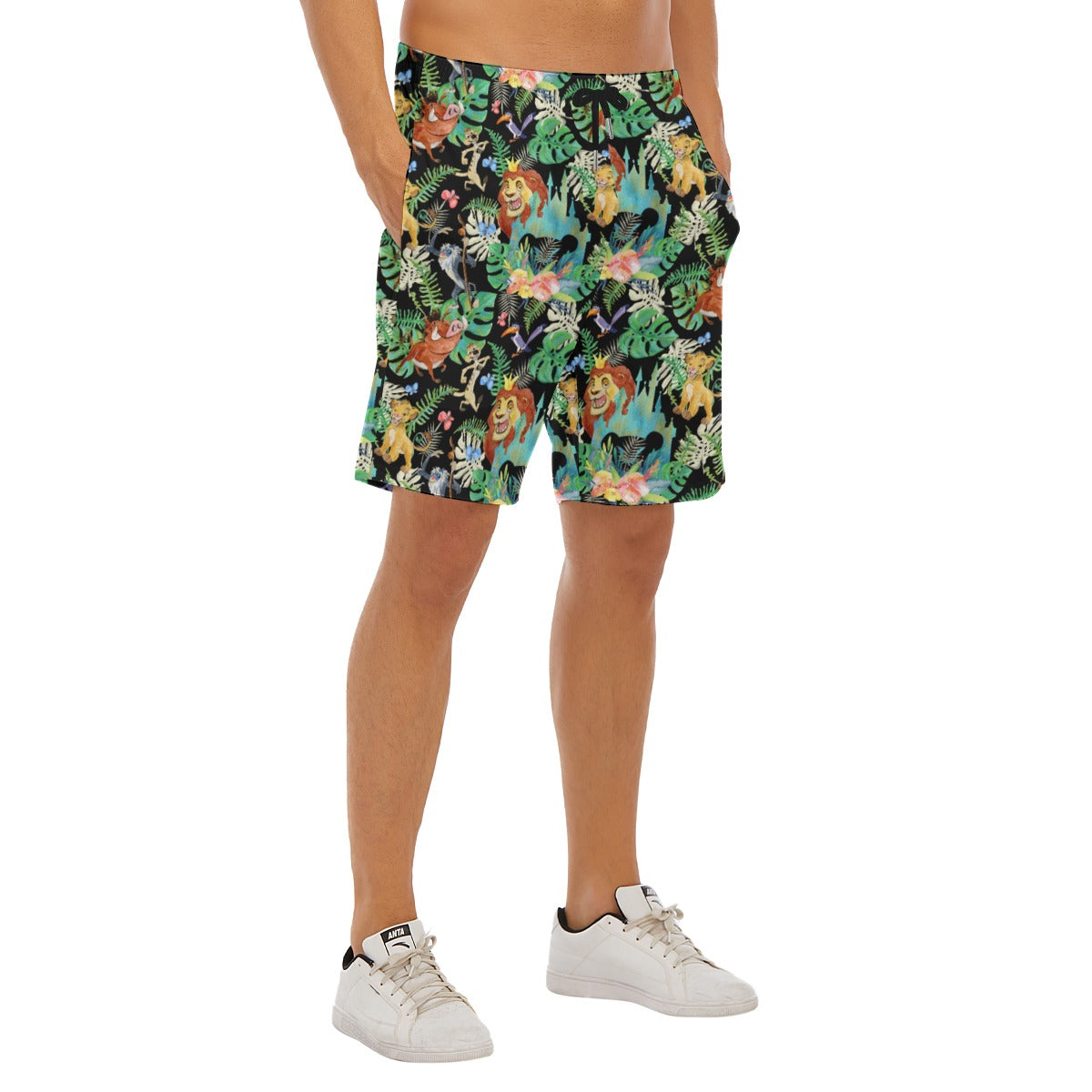Watercolor Jungle Pride - Men’s Pocket Beach Shorts