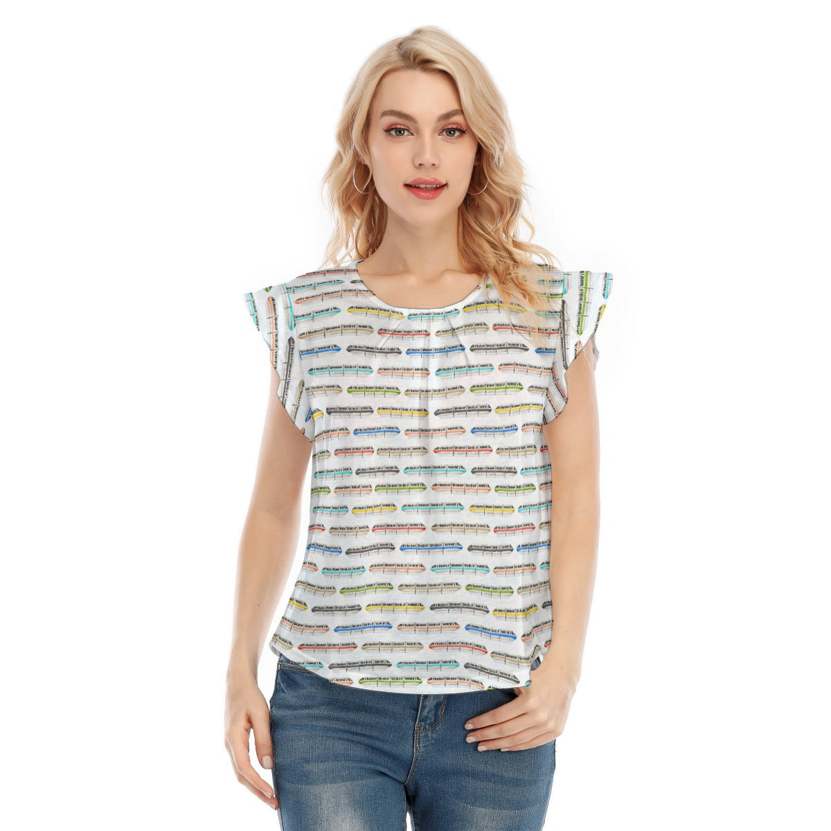 Monorail Rainbow Express - Women’s Flutter Sleeve Top