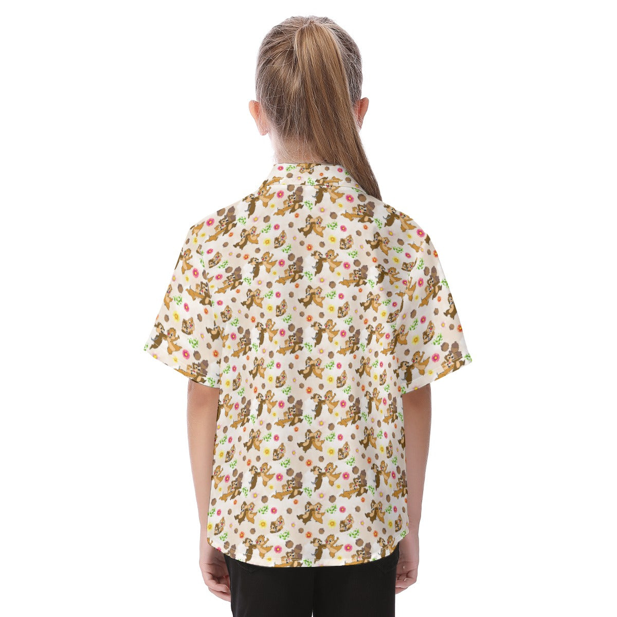 Cheeky Chipmunk Duo - Kid's Hawaiian Button Up Shirt