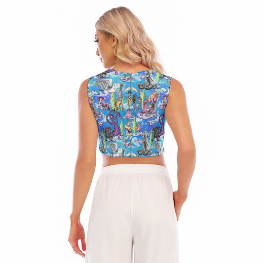 Mythic Hero Chaos Clouds - Women’s Sleeveless Cropped Tee