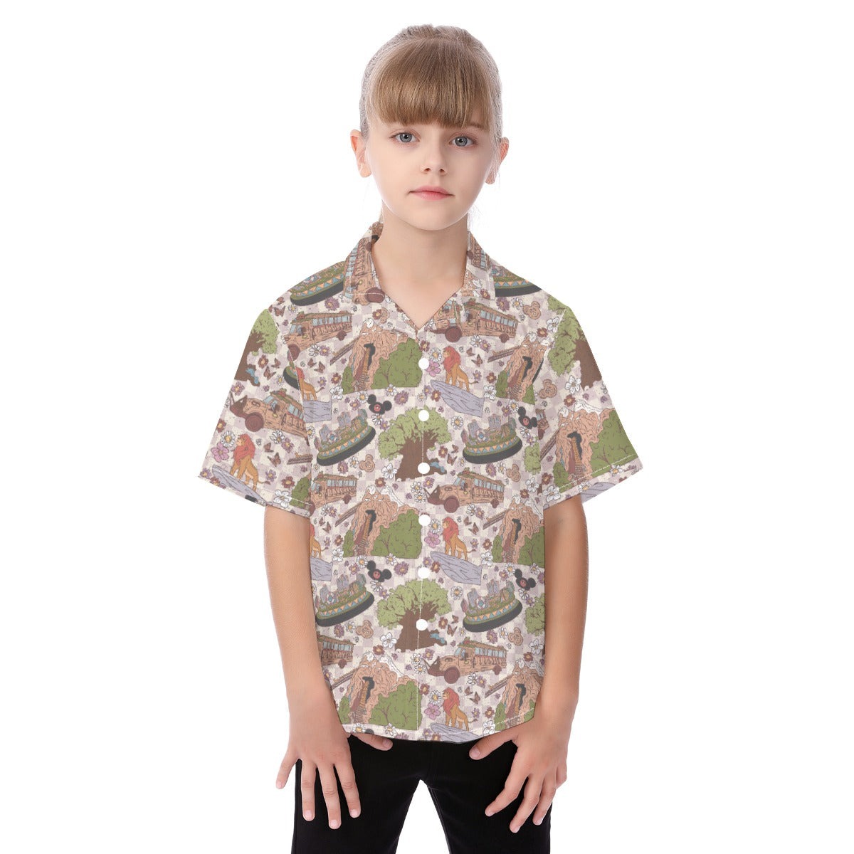 Hand Drawn AK - Kid's Hawaiian Button Up Shirt
