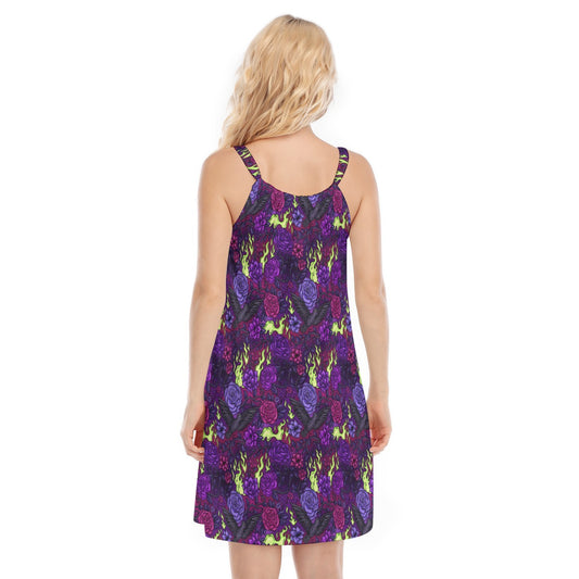 Fairytale Florals - Dark Enchantress - Women’s Adjustable Sundress