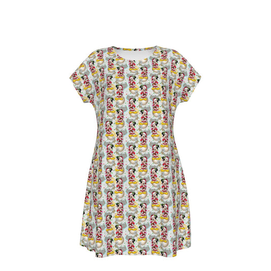 Santa Mouse Celebration - Women's T-Shirt Dress