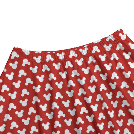 Playful Polka Dot Ears Red - Women’s Pocket Midi Skirt
