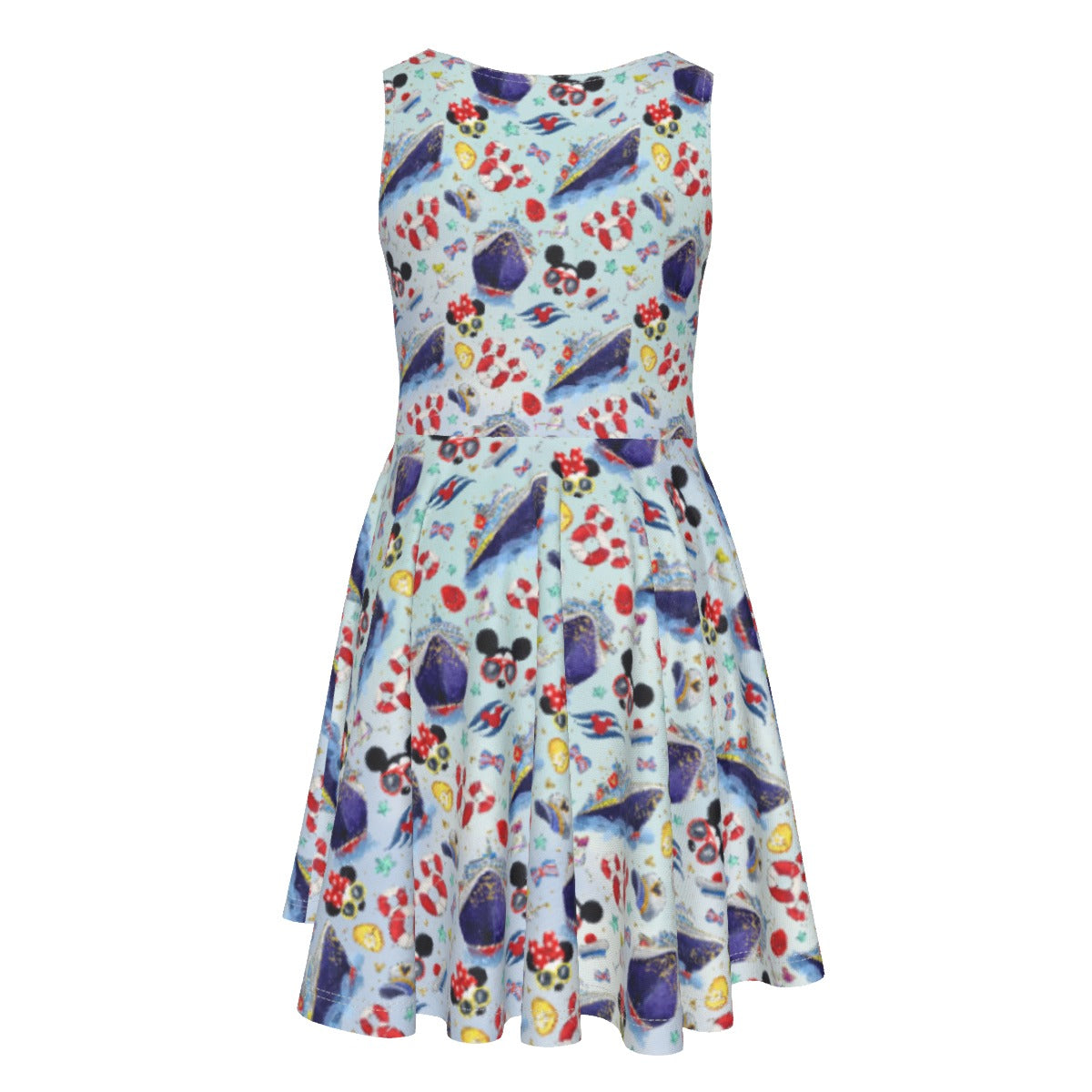 DCL Cruise Style Adventure - Kid's Sleeveless Skater Dress