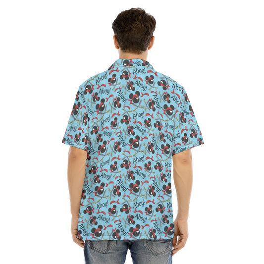 Pirate Mouse Ahoy! - Men's Hawaiian Button Up Shirt