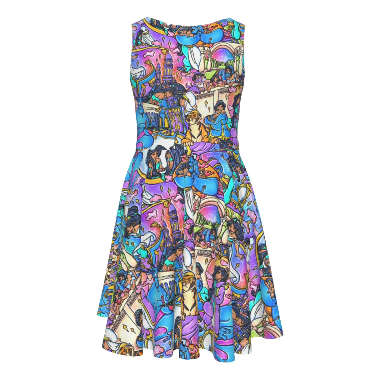 Magic Carpet Storybook Scenes - Kid's Sleeveless Skater Dress
