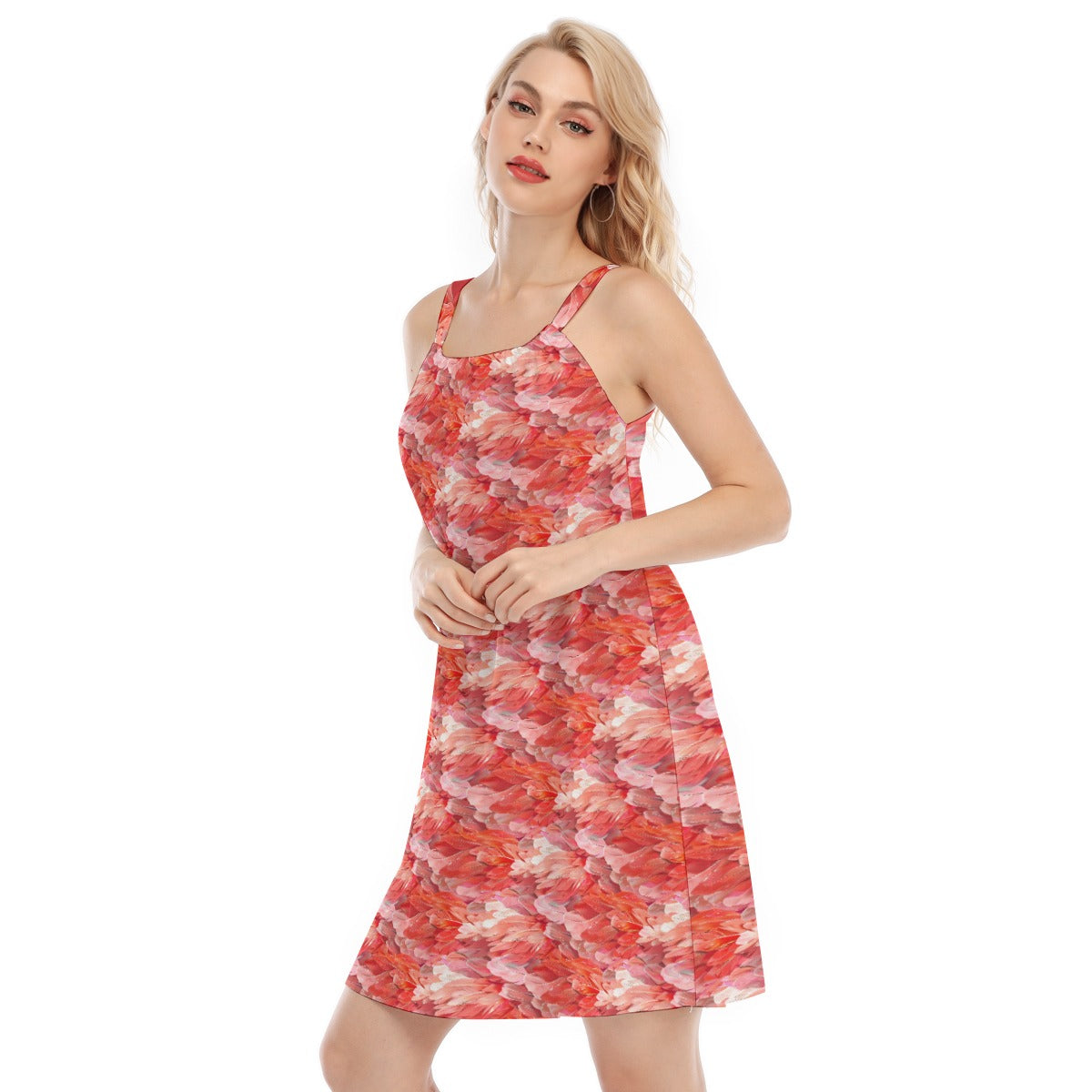Animal Print - Flamingo - Women’s Adjustable Sundress