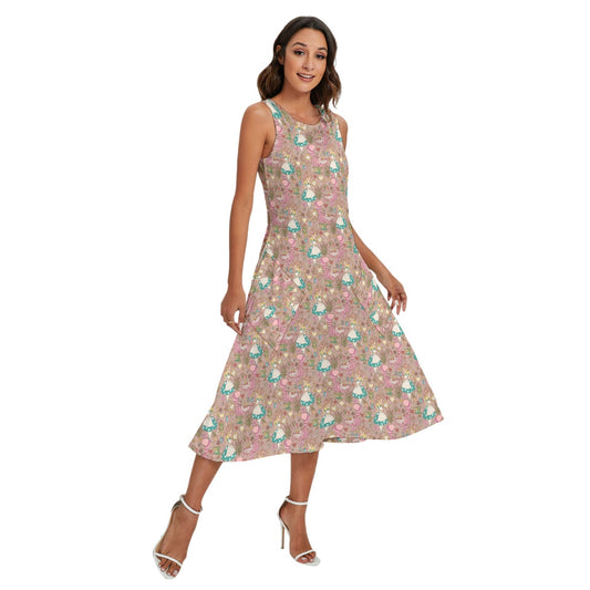 Whimsical Wonderland Cottagecore - Women’s Diagonal Pocket Midi Dress