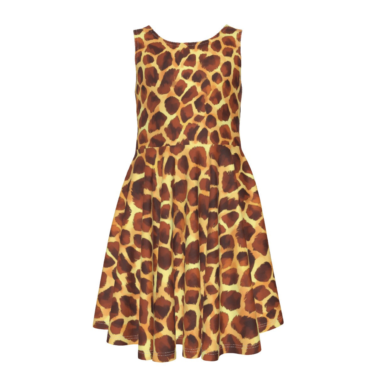 Animal Print - Giraffe - Kid's Sleeveless Skater Dress