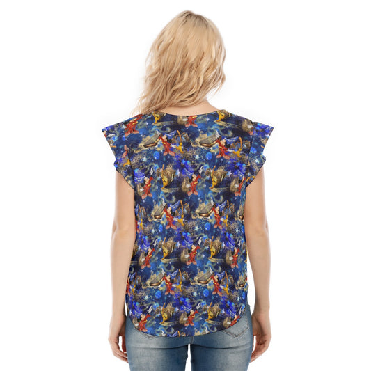 Enchanted Broom Magic - Women’s Flutter Sleeve Top