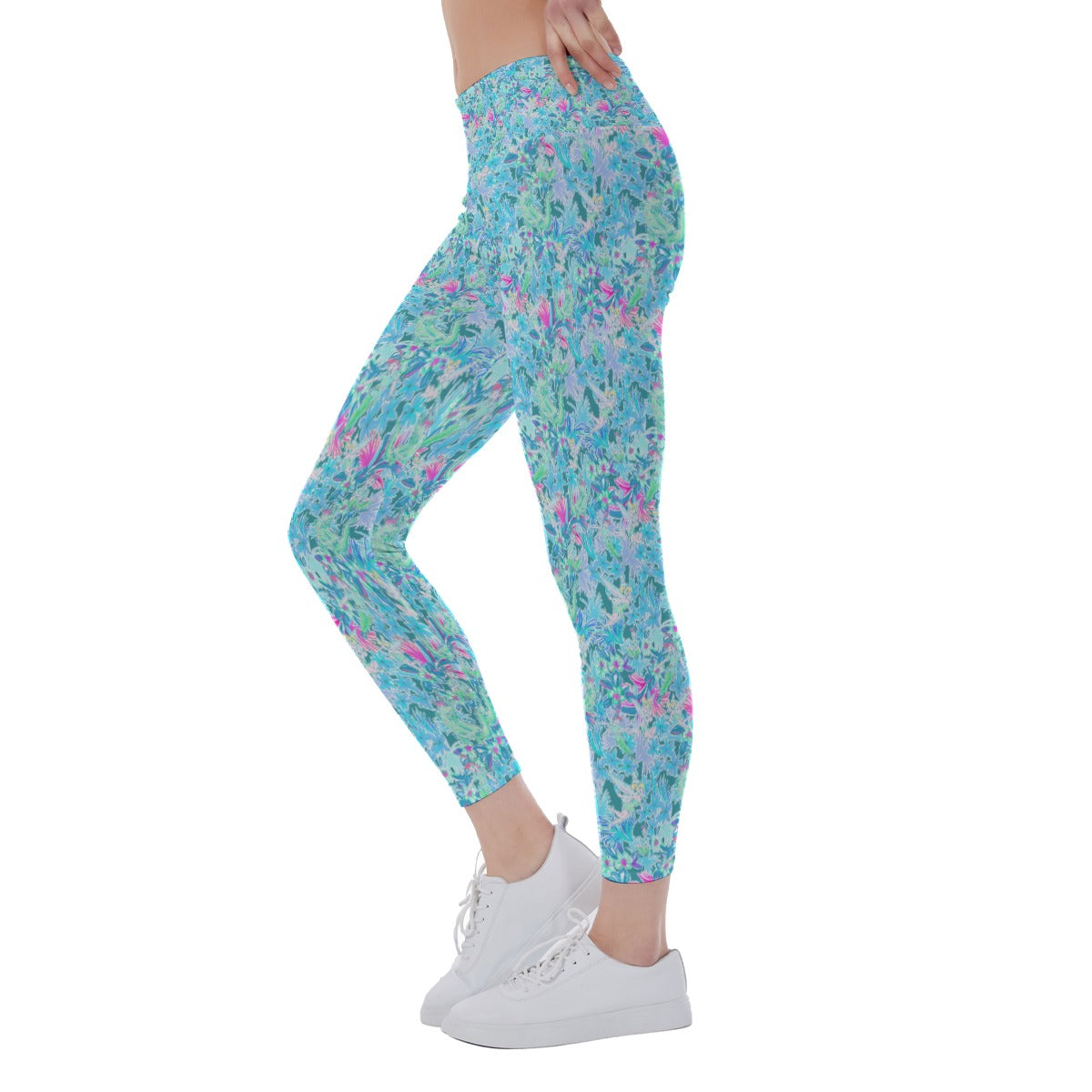Bright Floral Flight - Neverland Adventure - Women's Yoga Leggings